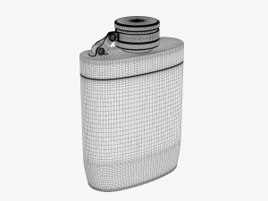 Flask Liquor Stainless Steel Plastic Wrap 3D Model