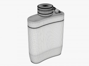 Flask Liquor Stainless Steel Plastic Wrap 3D Model