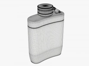 Flask Liquor Stainless Steel Plastic Wrap 3D Model