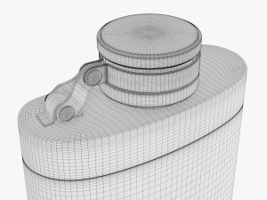Flask Liquor Stainless Steel Plastic Wrap 3D Model