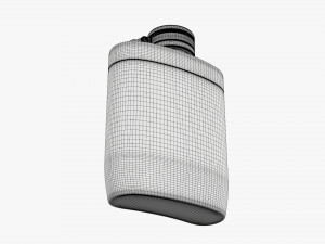 Flask Liquor Stainless Steel Plastic Wrap 3D Model