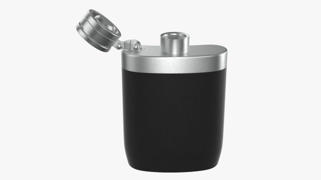 Flask Liquor Stainless Steel Plastic Wrap Open Modelo 3D .c4d .max .obj .3ds .fbx .stl .blend 