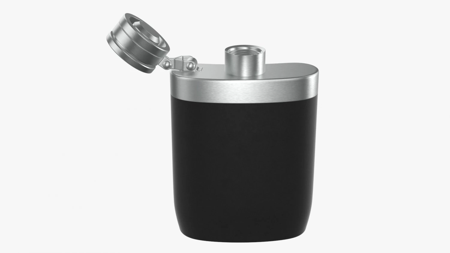 Flask Liquor Stainless Steel Plastic Wrap Open 3D Model .c4d .max .obj .3ds .fbx .stl .blend 