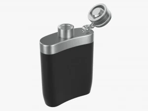 Flask Liquor Stainless Steel Plastic Wrap Open 3D Model