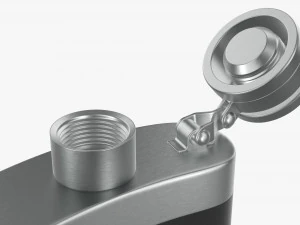 Flask Liquor Stainless Steel Plastic Wrap Open 3D Model