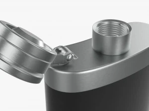 Flask Liquor Stainless Steel Plastic Wrap Open 3D Model