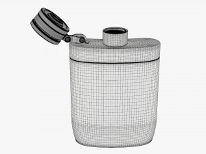 Flask Liquor Stainless Steel Plastic Wrap Open Modelo 3D