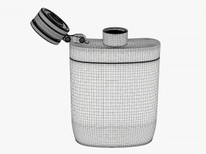Flask Liquor Stainless Steel Plastic Wrap Open 3D Model