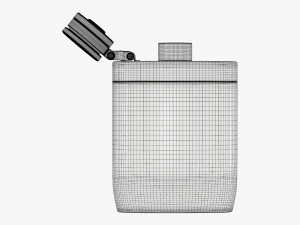 Flask Liquor Stainless Steel Plastic Wrap Open 3D Model