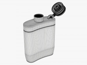 Flask Liquor Stainless Steel Plastic Wrap Open Modelo 3D