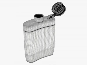 Flask Liquor Stainless Steel Plastic Wrap Open 3D Model