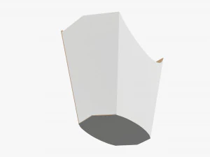 French Fries Fastfood Paper Box 01 3D Model