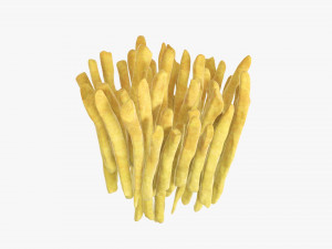 French Fries With Fastfood Paper Box 01 3D Model