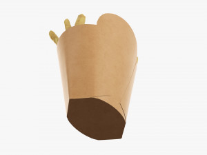 French Fries With Fastfood Paper Box 02 3D Model