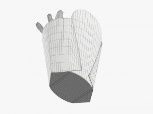 French Fries With Fastfood Paper Box 02 3D Model