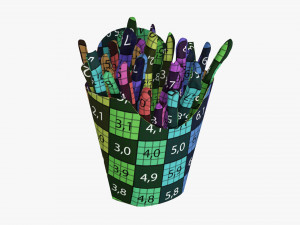 French Fries With Fastfood Paper Box 02 3D Model