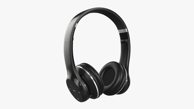 Headphones Bluetooth Black 3D 모델 .c4d .max .obj .3ds .fbx .stl .blend