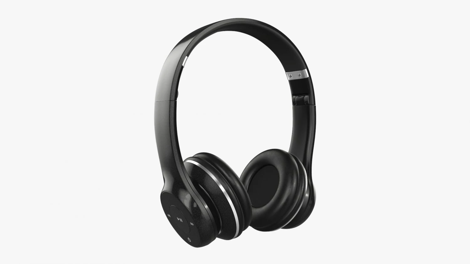 Headphones Bluetooth Black 3D Model .c4d .max .obj .3ds .fbx .stl .blend 