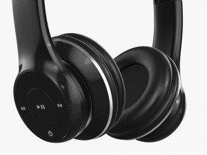 Headphones Bluetooth Black 3D 모델