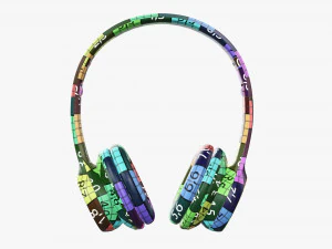 Headphones Bluetooth Black 3D Model