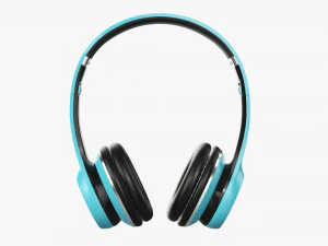 Headphones Bluetooth Blue 3D Model