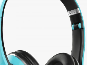 Headphones Bluetooth Blue 3D Model
