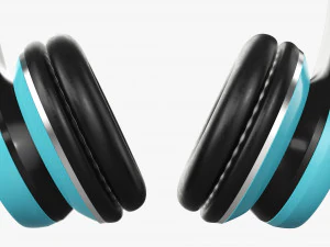Headphones Bluetooth Blue 3D Model
