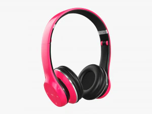 Headphones Bluetooth Red 3D Model