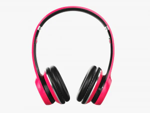 Headphones Bluetooth Red 3D Model