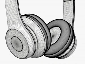 Headphones Bluetooth Red 3D Model