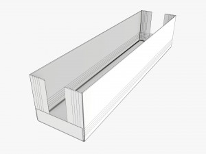 Long Shelf Tray Cardboard Box 3D Model