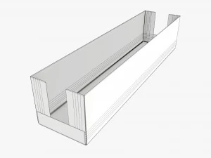 Long Shelf Tray Cardboard Box 3D Model