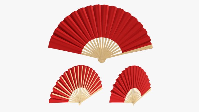 Open Hand Fan 3D 模型 .c4d .max .obj .3ds .fbx .stl .blend 