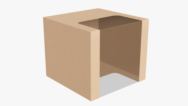 Retail Cardboard Display Box 08 3D Model .c4d .max .obj .3ds .fbx .stl .blend 