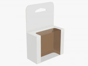 Caja expositora de cart&oacute;n para colgar al por menor 02 Modelo 3D