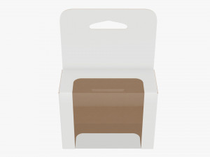 Retail Hanging Cardboard Display Box 02 3D Model