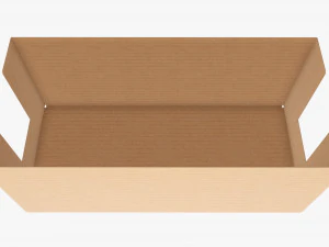 Short Shelf Tray Cardboard Box 3D Model