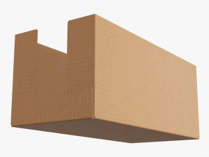 Short Shelf Tray Cardboard Box 3D Model