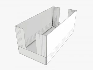 Short Shelf Tray Cardboard Box 3D Model