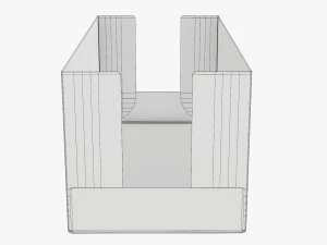 Short Shelf Tray Cardboard Box 3D Model