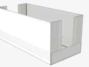 Short Shelf Tray Cardboard Box 3D Model