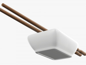 Soy Sauce In Bowl And Chopsticks Modelo 3D