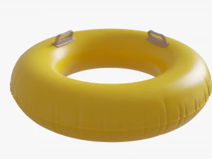 Swimming Ring Yellow With Handles 3D Model