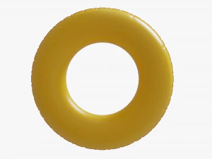 Swimming Ring Yellow With Handles 3D Model