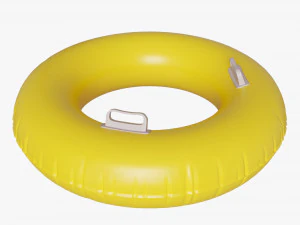 Swimming Ring Yellow With Handles 3D Model