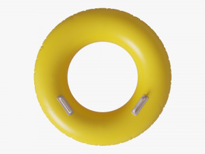 Swimming Ring Yellow With Handles 3D-Modell