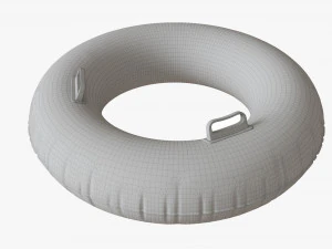 Swimming Ring Yellow With Handles 3D Model