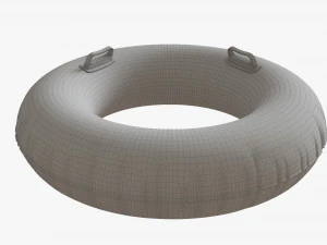 Swimming Ring Yellow With Handles 3D Model