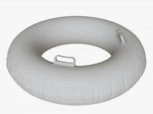 Swimming Ring Yellow With Handles 3D Model