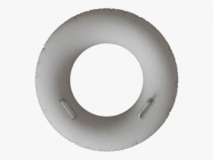 Swimming Ring Yellow With Handles 3D Model